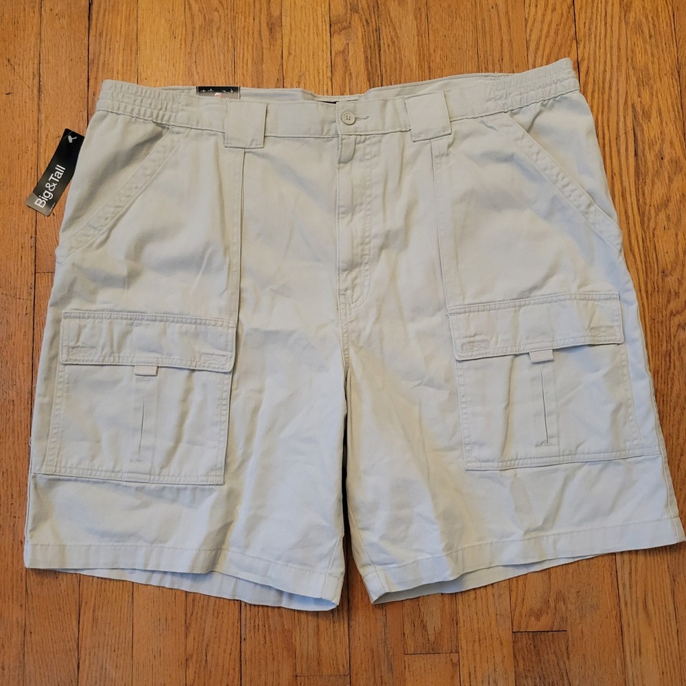 St Johns Bay 46 Cargo Hiking Shorts Stone Beige Big Tall Summer Outdoors Preppy